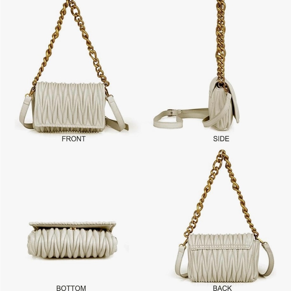 Elegant Cream Quilted Chain Bag - Picture 4 of 7